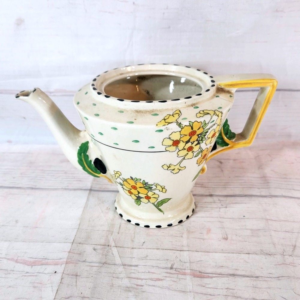 Burleigh Ware Meadowland Pitcher Floral Cream Green Yellow - England‎ NO LID